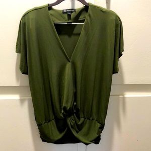 INC Dark Olive Blouse